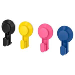Hook with Suction Cup, (Pack of 4, Multicolor)