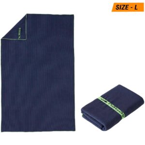 Microfiber Towel, Striped, Large Size, 80cm x 130cm, Dark Blue Color (Pack Of 1)